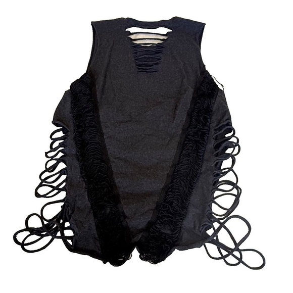 John‎ John Black Festival Fringe Ladies Tank; Black; Small - Picture 2 of 6